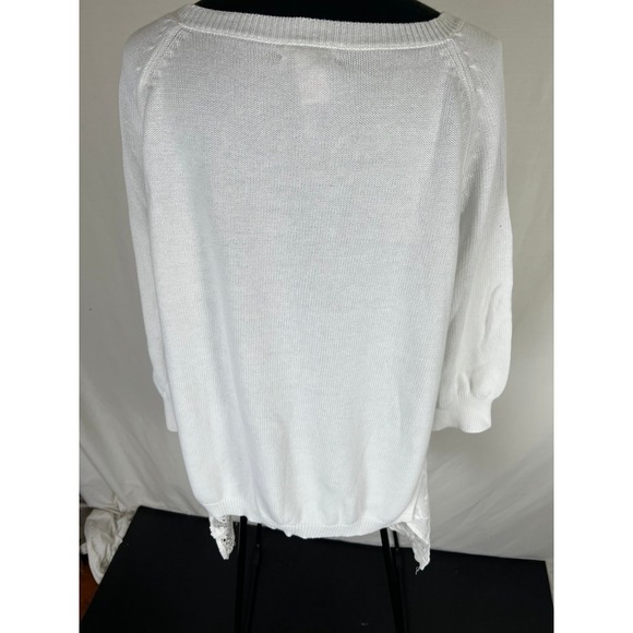 Sundance Over the Moon Sweater Women's XL white Linen Cotton Boho Knit - Picture 3 of 6